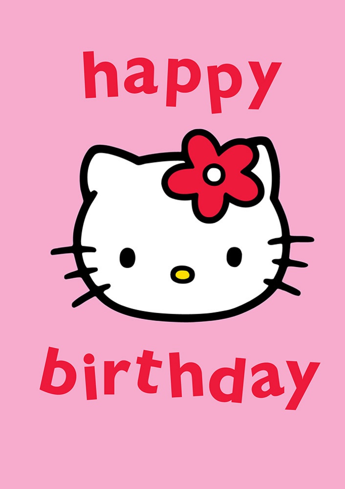 Hello Kitty Happy Birthday Face Greeting Card